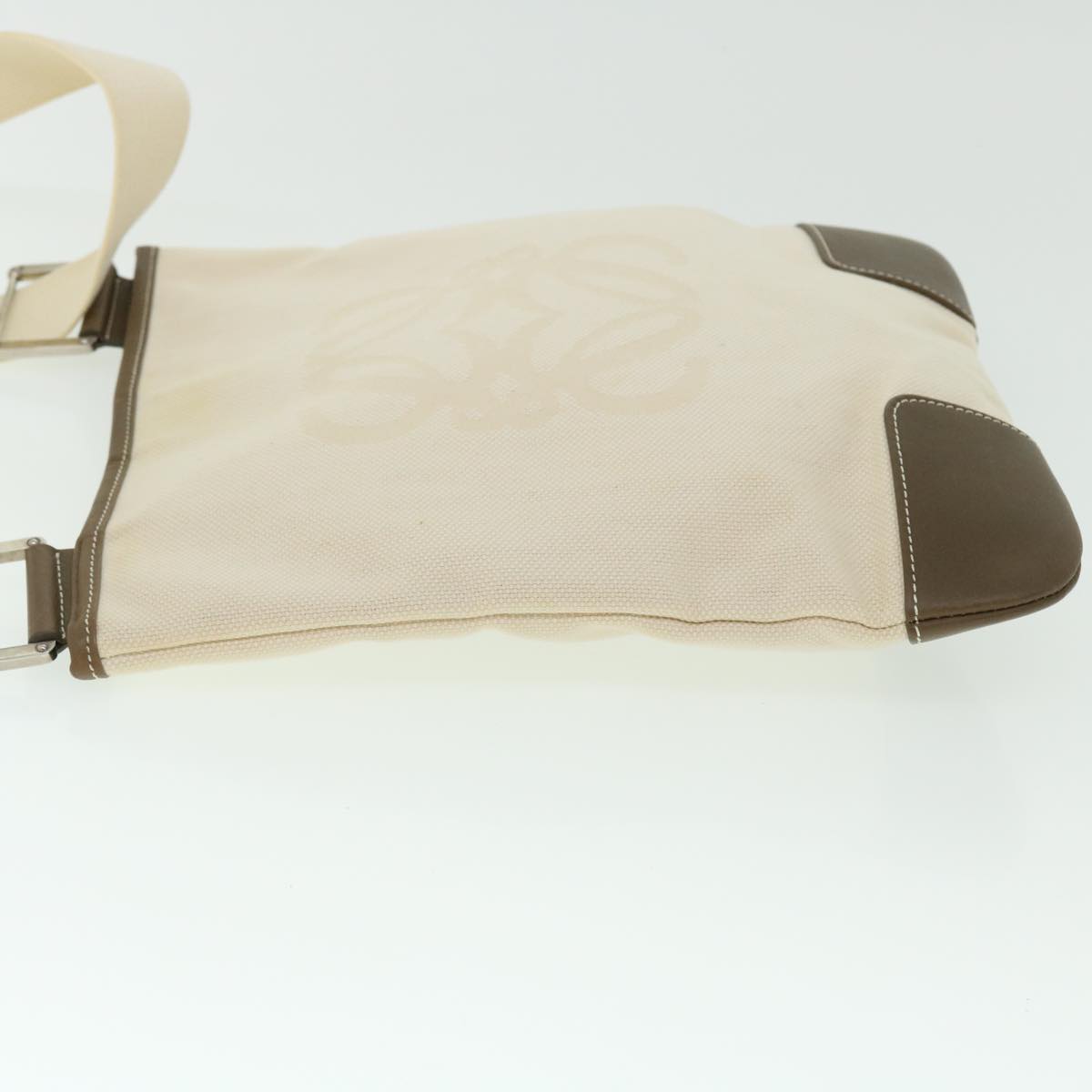 LOEWE Shoulder Bag Canvas Cream Auth 51029