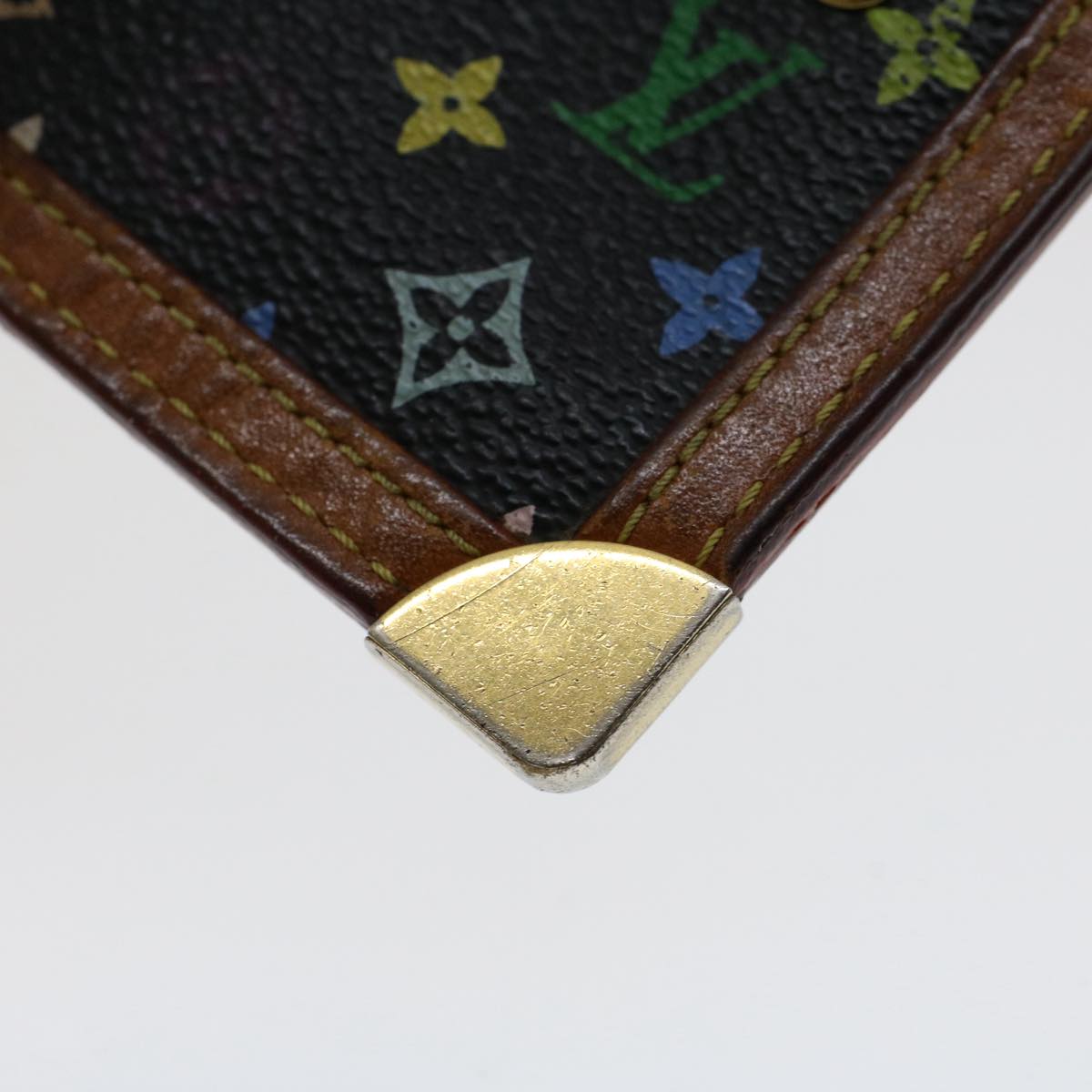 LOUIS VUITTON Monogram Multicolor Pochette Cles Purse Black M92654 LV Auth 51068