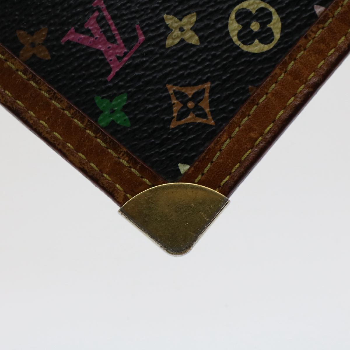 LOUIS VUITTON Monogram Multicolor Pochette Cles Purse Black M92654 LV Auth 51068