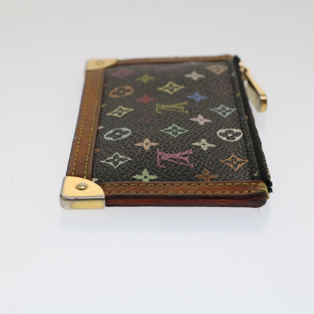 LOUIS VUITTON Monogram Multicolor Pochette Cles Purse Black M92654 LV Auth 51068