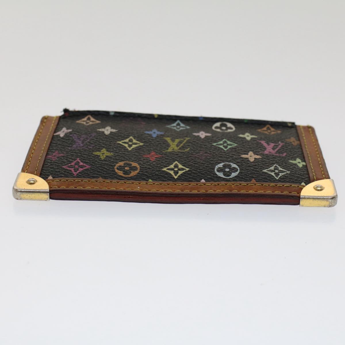 LOUIS VUITTON Monogram Multicolor Pochette Cles Purse Black M92654 LV Auth 51068