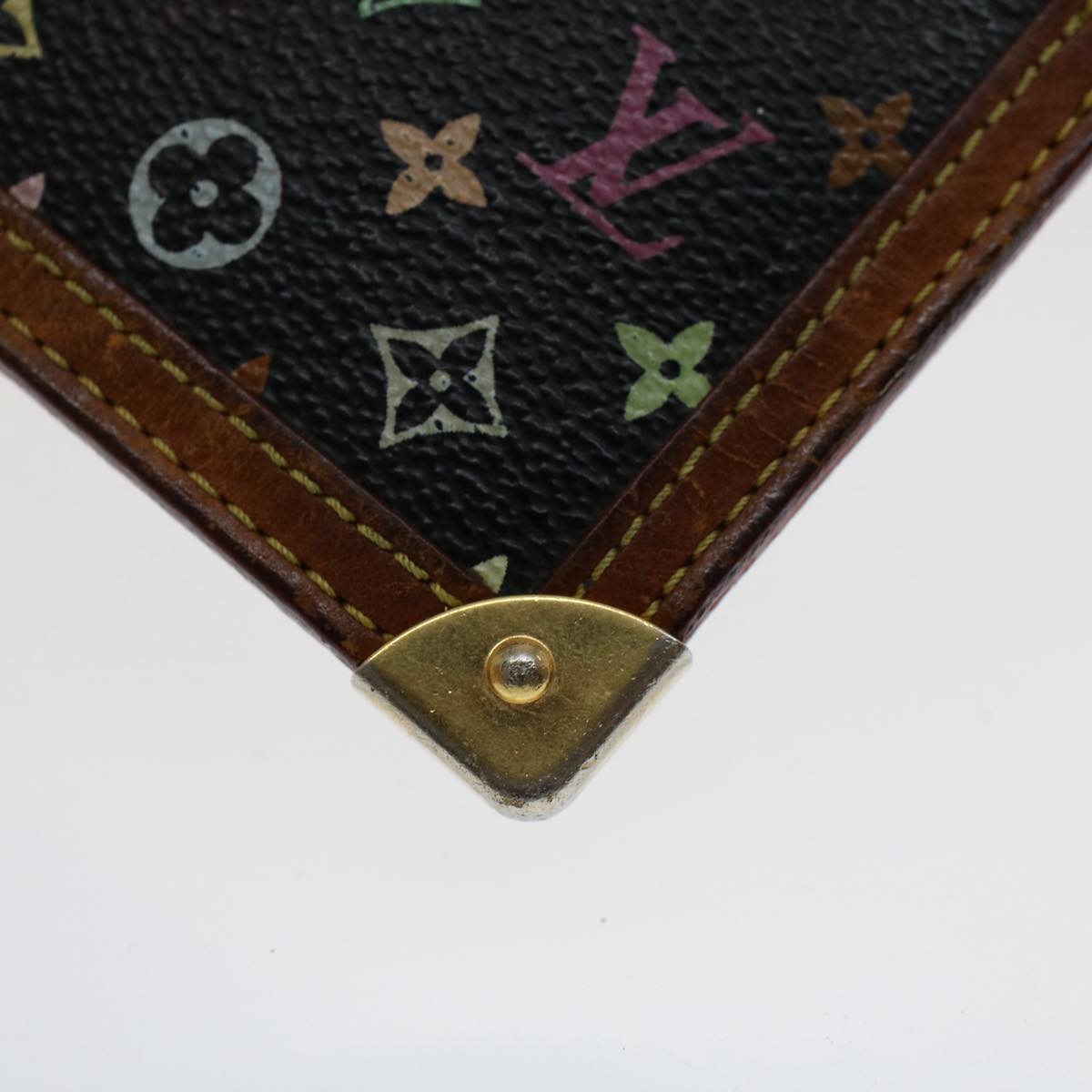 LOUIS VUITTON Monogram Multicolor Pochette Cles Purse Black M92654 LV Auth 51068