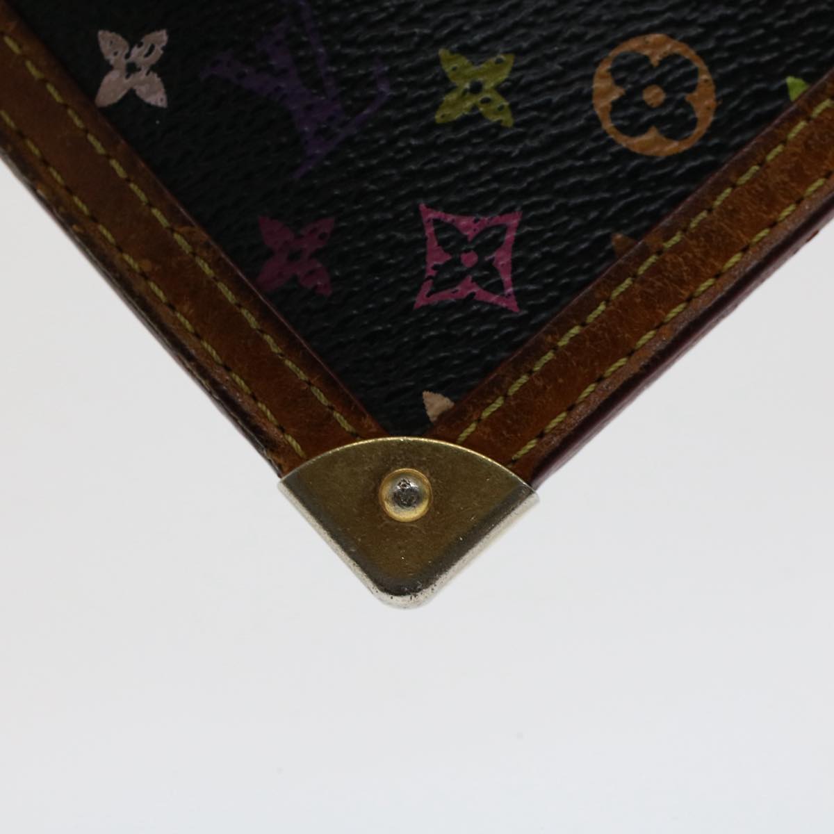 LOUIS VUITTON Monogram Multicolor Pochette Cles Purse Black M92654 LV Auth 51068