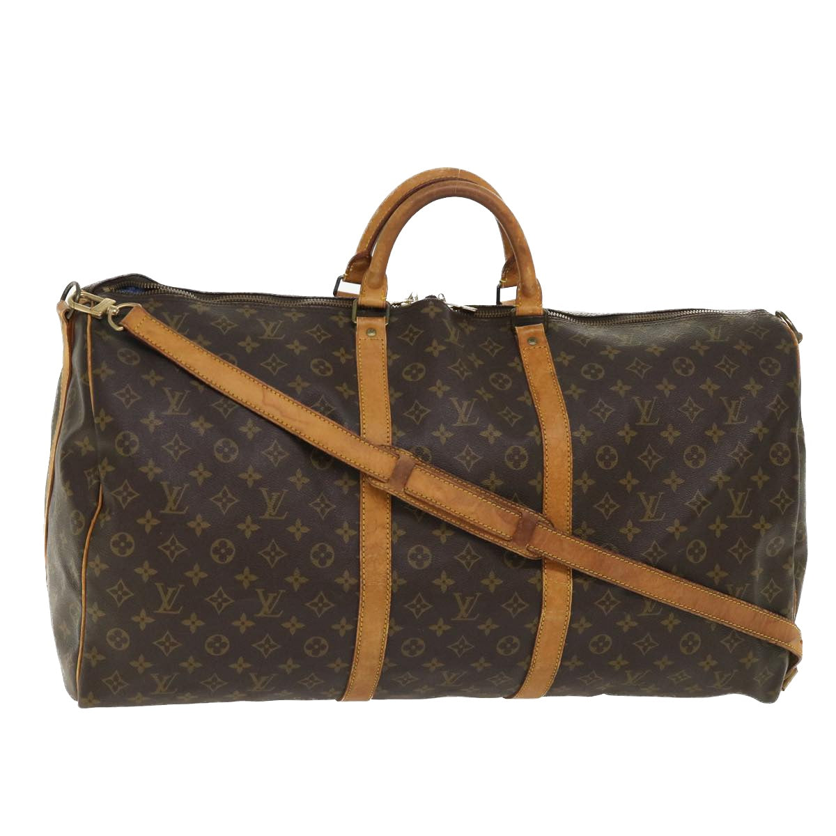 LOUIS VUITTON Monogram Keepall Bandouliere 60 Boston Bag M41412 LV Auth 51169