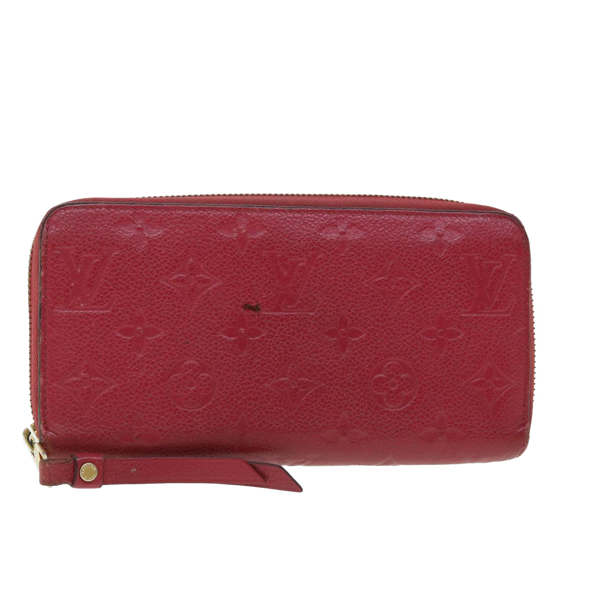 LOUIS VUITTON Monogram Empreinte Zippy Wallet Wallet Bordeaux M60549 Auth 51241