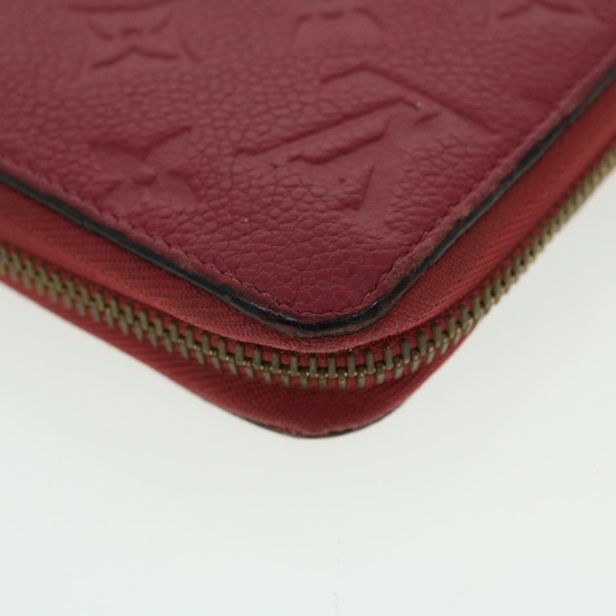 LOUIS VUITTON Monogram Empreinte Zippy Wallet Wallet Bordeaux M60549 Auth 51241