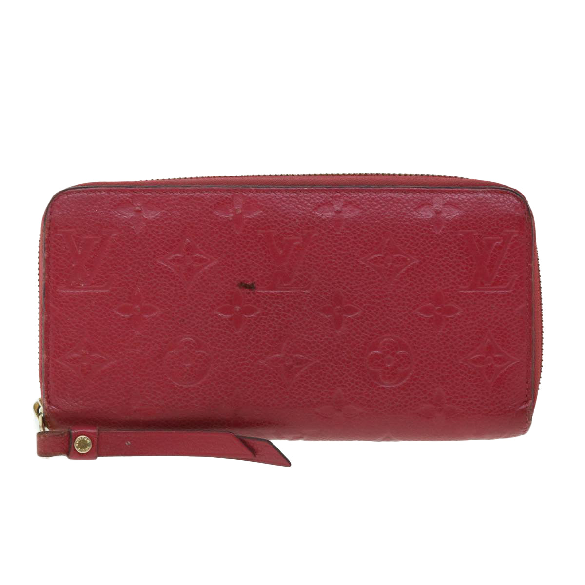 LOUIS VUITTON Monogram Empreinte Zippy Wallet Wallet Bordeaux M60549 Auth 51241