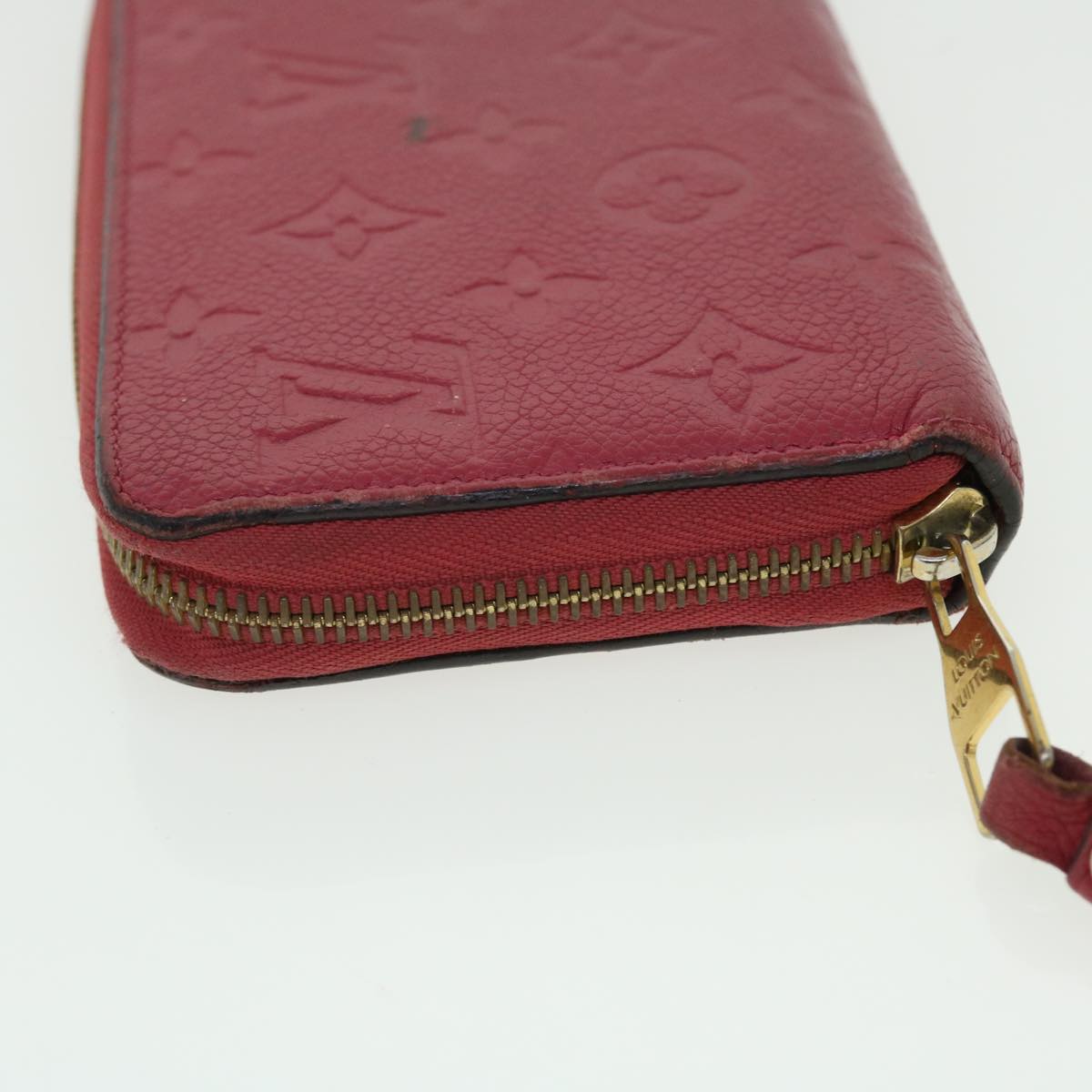 LOUIS VUITTON Monogram Empreinte Zippy Wallet Wallet Bordeaux M60549 Auth 51241