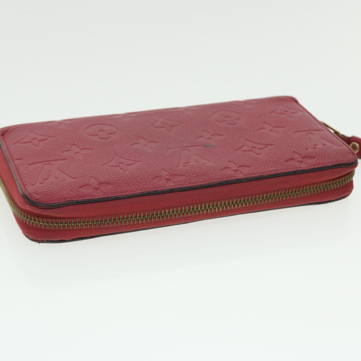 LOUIS VUITTON Monogram Empreinte Zippy Wallet Wallet Bordeaux M60549 Auth 51241