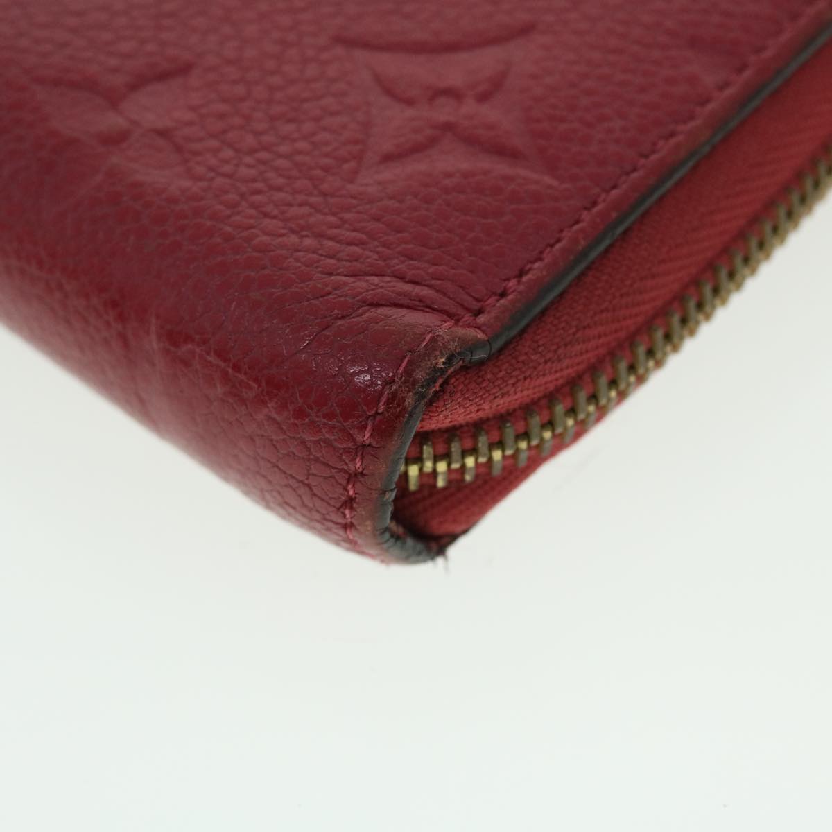 LOUIS VUITTON Monogram Empreinte Zippy Wallet Wallet Bordeaux M60549 Auth 51241