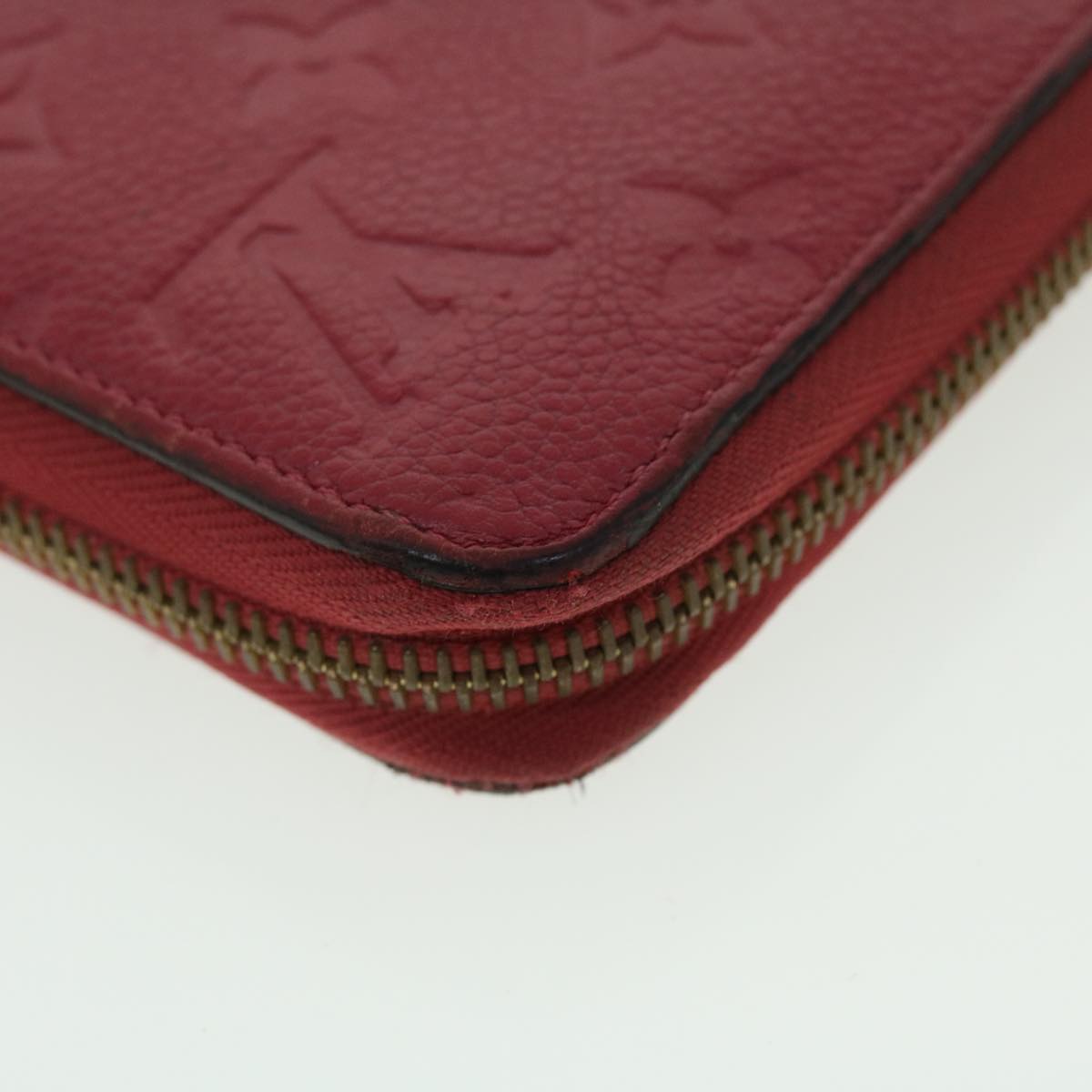 LOUIS VUITTON Monogram Empreinte Zippy Wallet Wallet Bordeaux M60549 Auth 51241