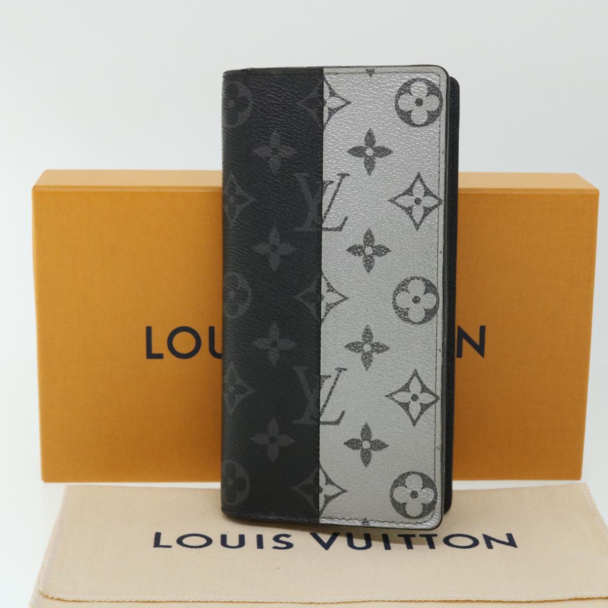 LOUIS VUITTON Eclipse Split Portefeuille Braza Long Wallet M63027 LV Auth 51243