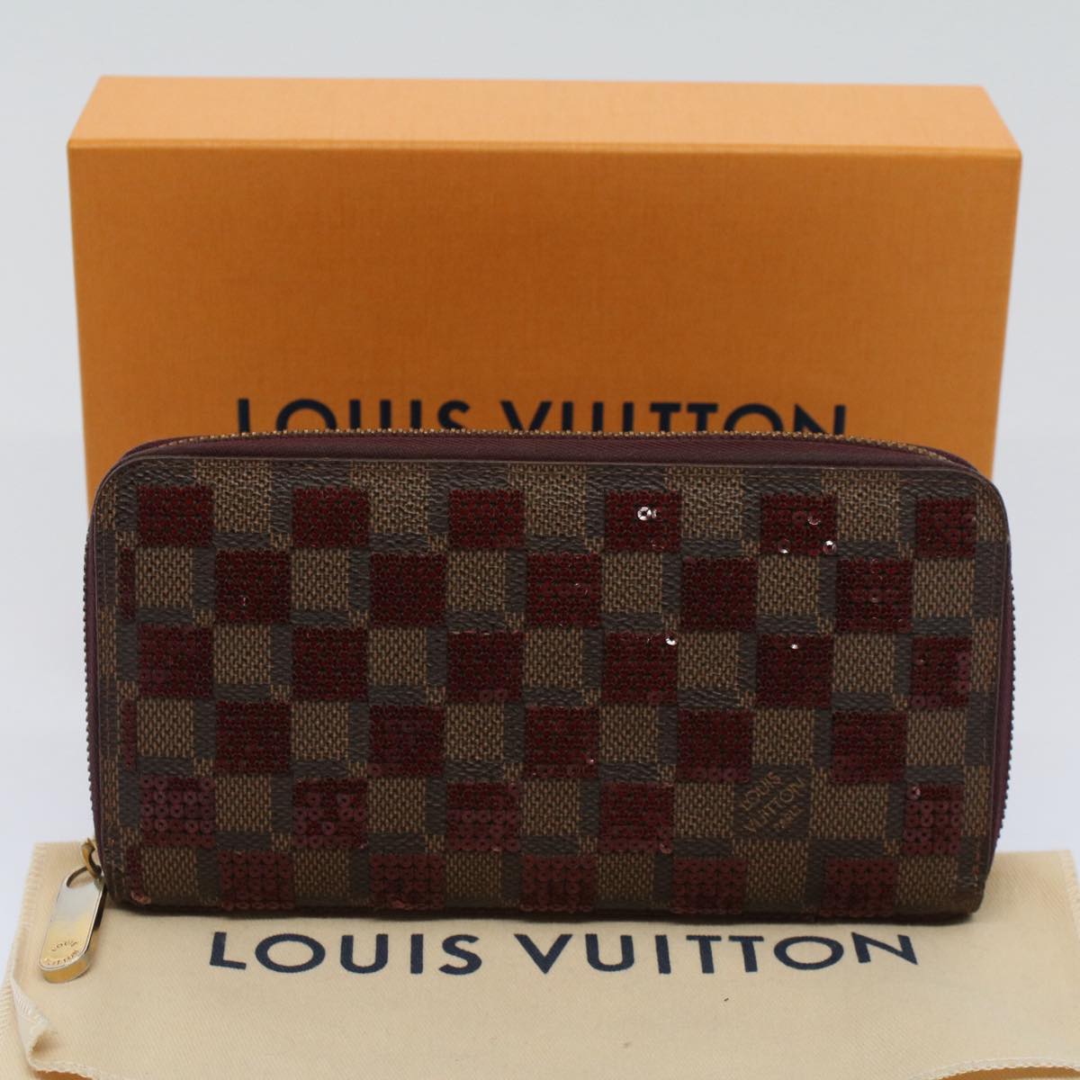 LOUIS VUITTON Damier Piet Zippy Wallet Long Wallet N63174 LV Auth 51244