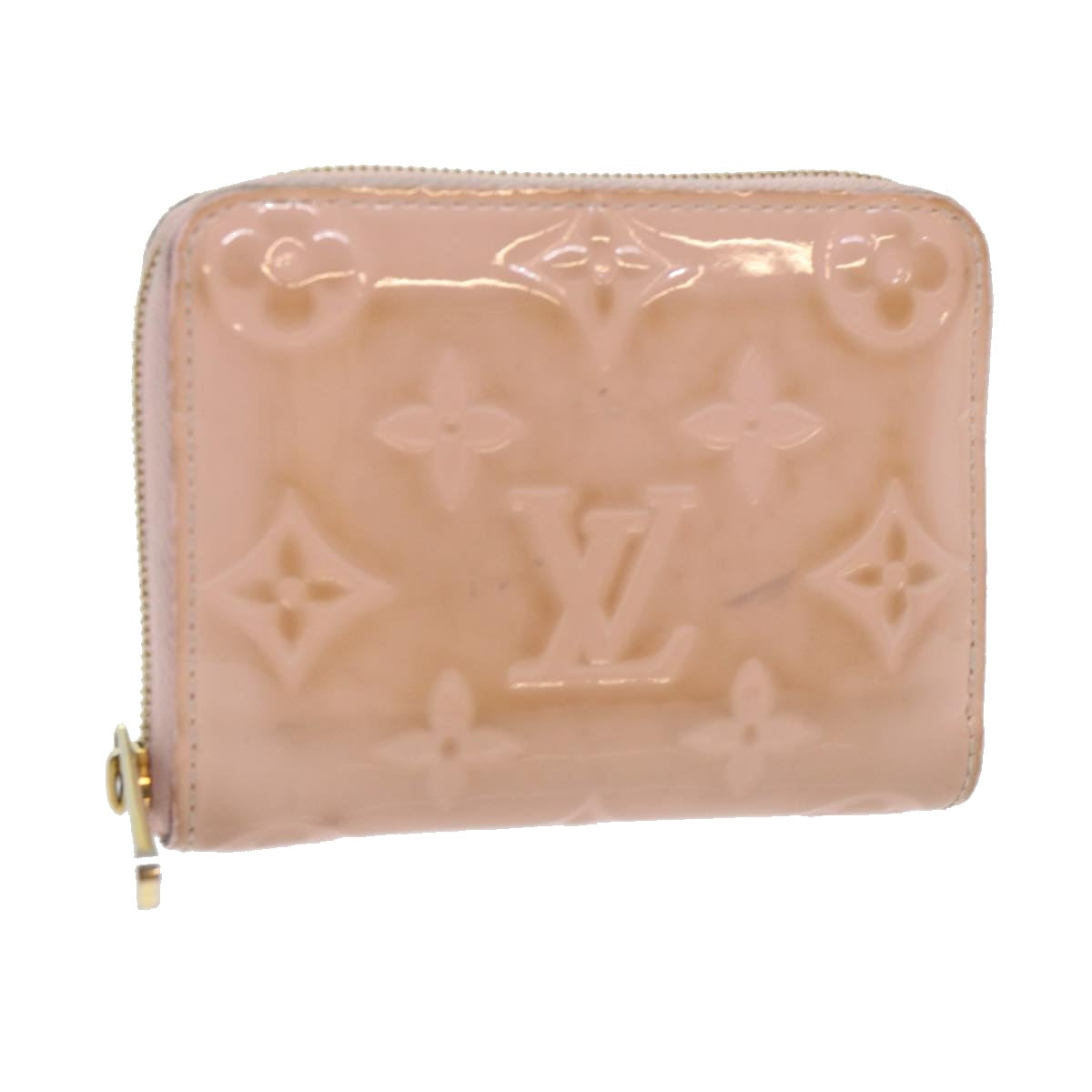 LOUIS VUITTON Monogram Vernis Zippy Coin Purse Rose Valerine M61231 Auth 51256