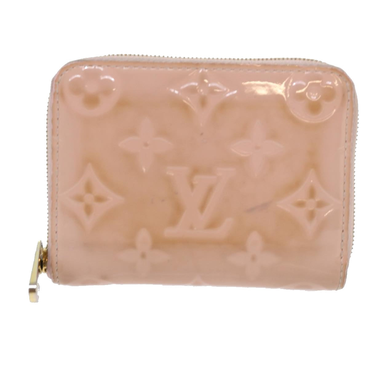 LOUIS VUITTON Monogram Vernis Zippy Coin Purse Rose Valerine M61231 Auth 51256