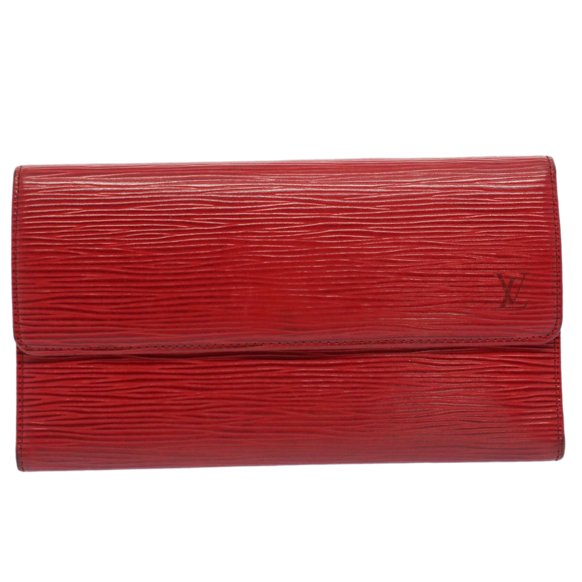 LOUIS VUITTON Epi Porte Tresor International Long Wallet Red M63387 Auth 51306