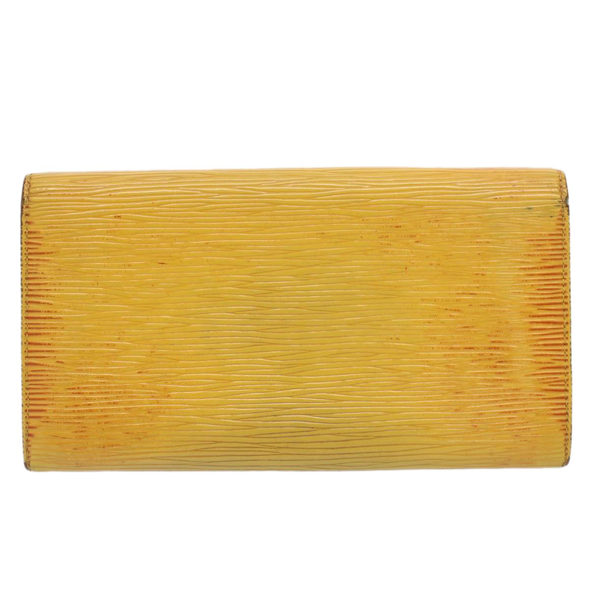 LOUIS VUITTON Epi Portefeuille Credit Long Wallet Yellow M63579 LV Auth 51328