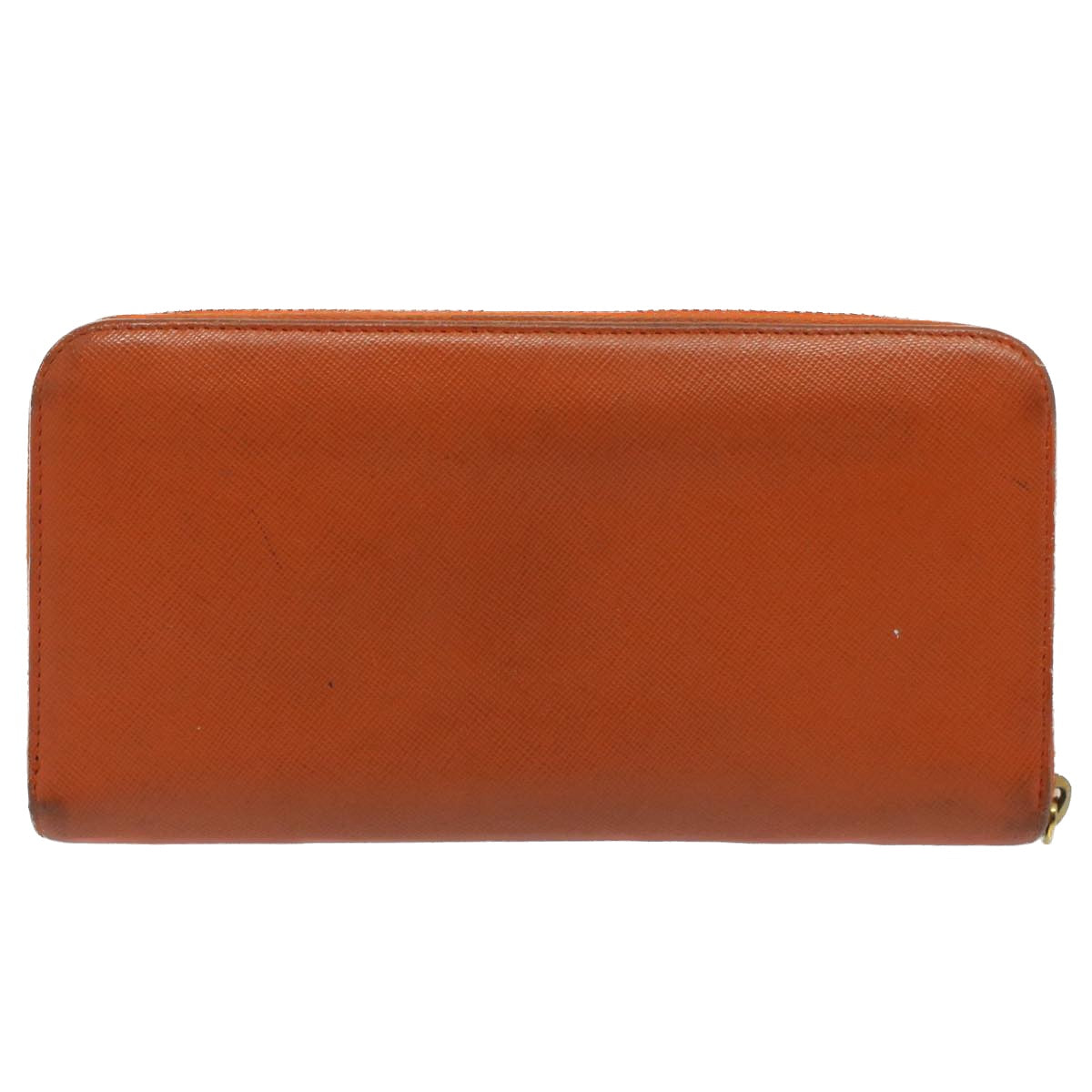 PRADA Long Wallet Safiano leather Orange Auth 51338