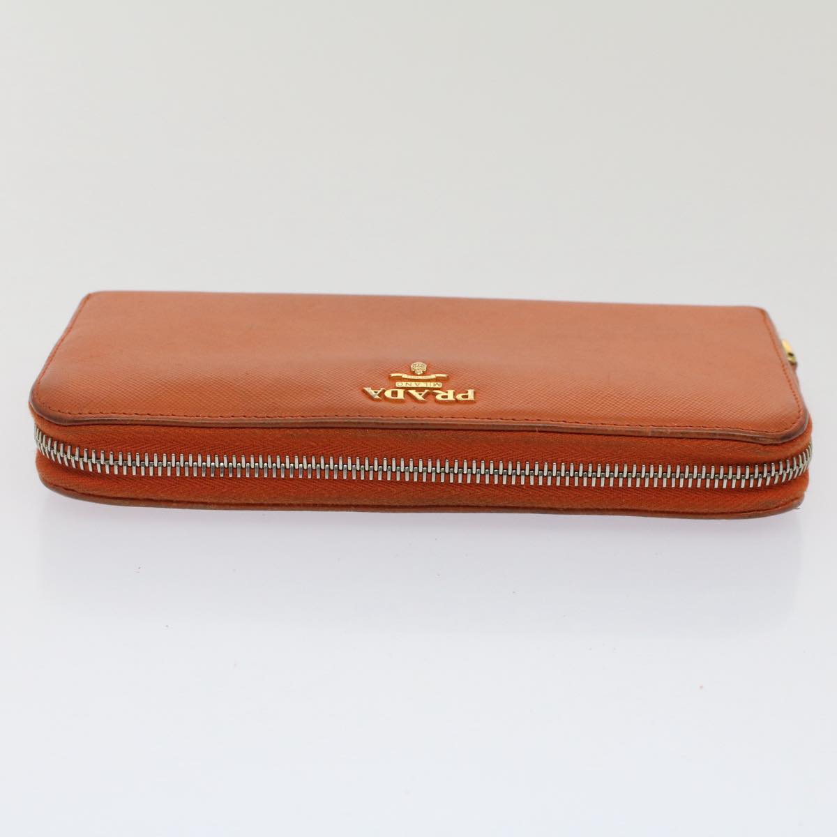 PRADA Long Wallet Safiano leather Orange Auth 51338