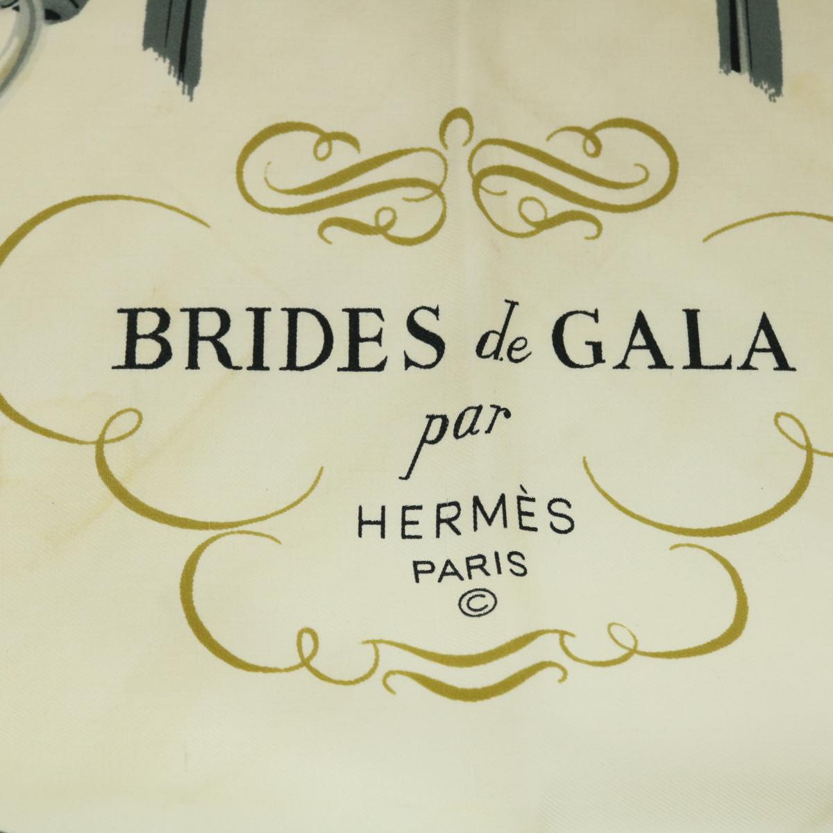 HERMES Carre 90 BRIDES de GALA Scarf Silk Light Blue Auth 51359