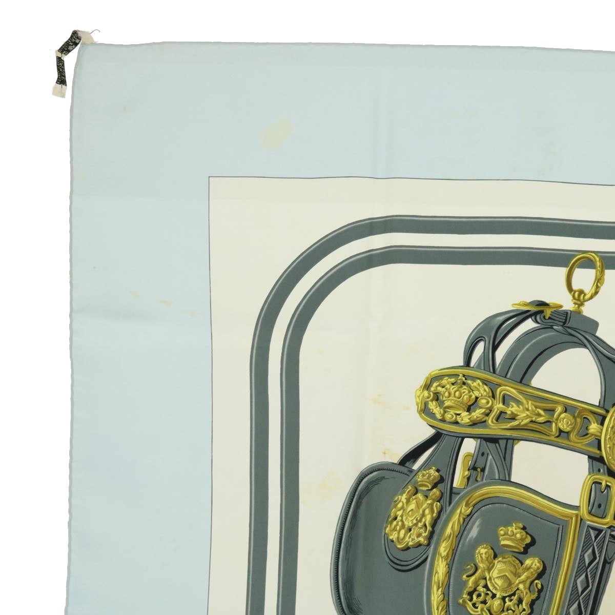 HERMES Carre 90 BRIDES de GALA Scarf Silk Light Blue Auth 51359