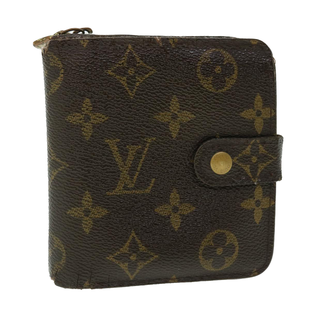 LOUIS VUITTON Monogram Compact Zip Wallet M61667 LV Auth 51361