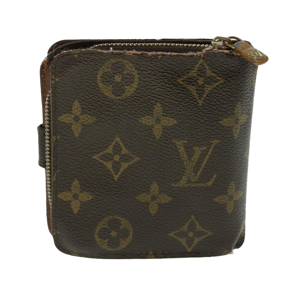 LOUIS VUITTON Monogram Compact Zip Wallet M61667 LV Auth 51361