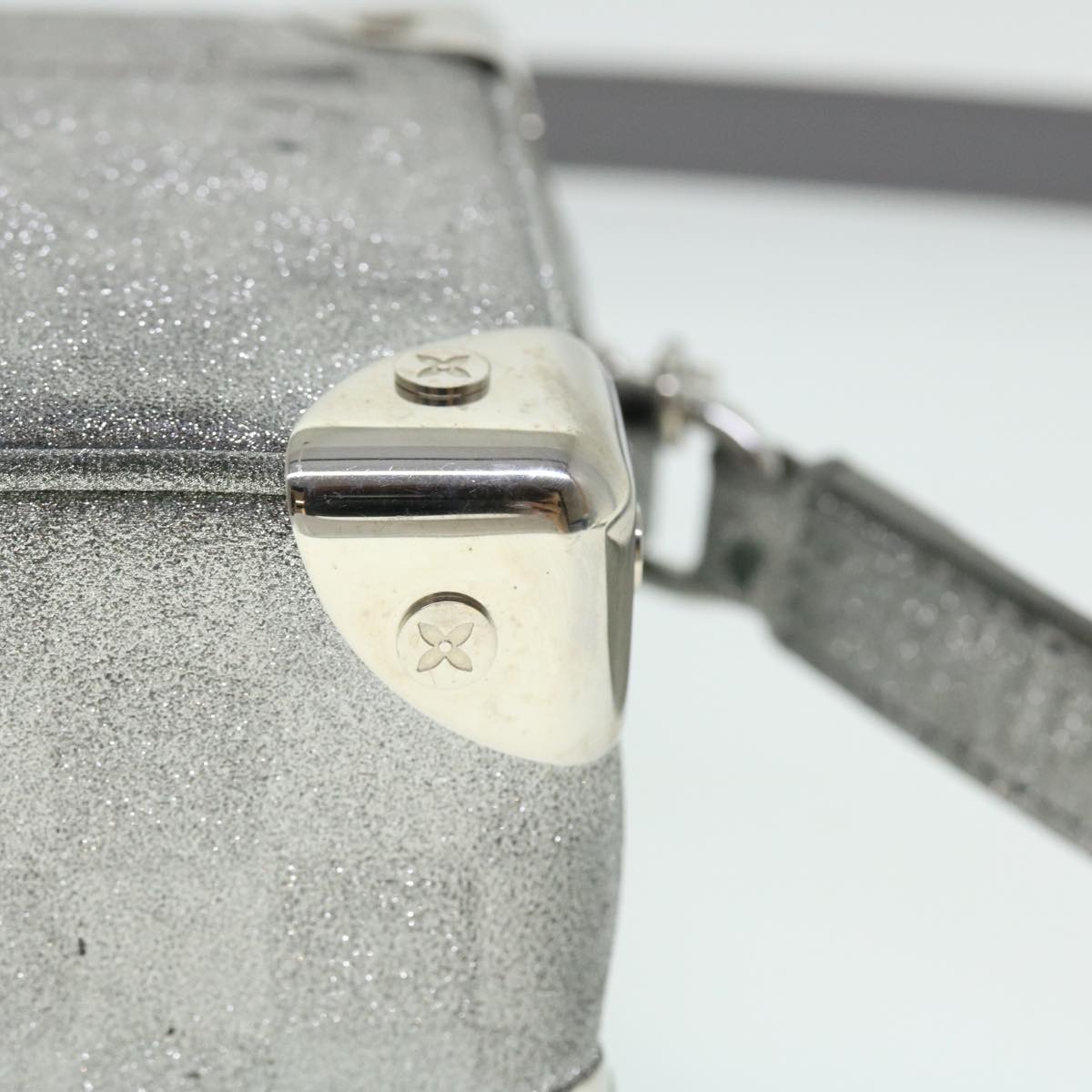 LOUIS VUITTON Damier Glitter Mini Soft Trunk Bag Silver M59726 LV Auth 51371V