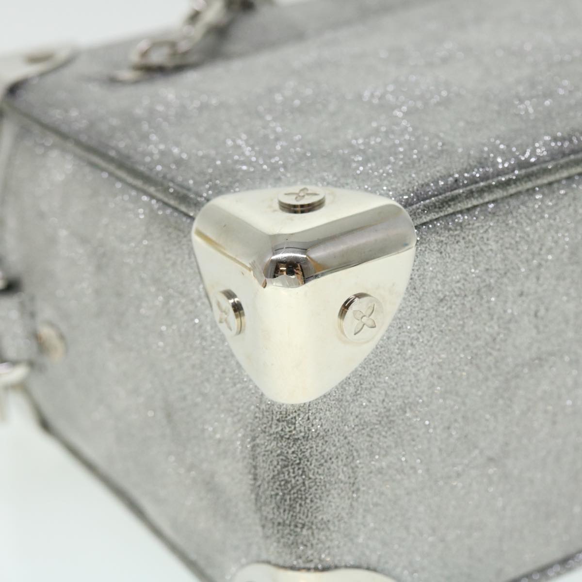 LOUIS VUITTON Damier Glitter Mini Soft Trunk Bag Silver M59726 LV Auth 51371V