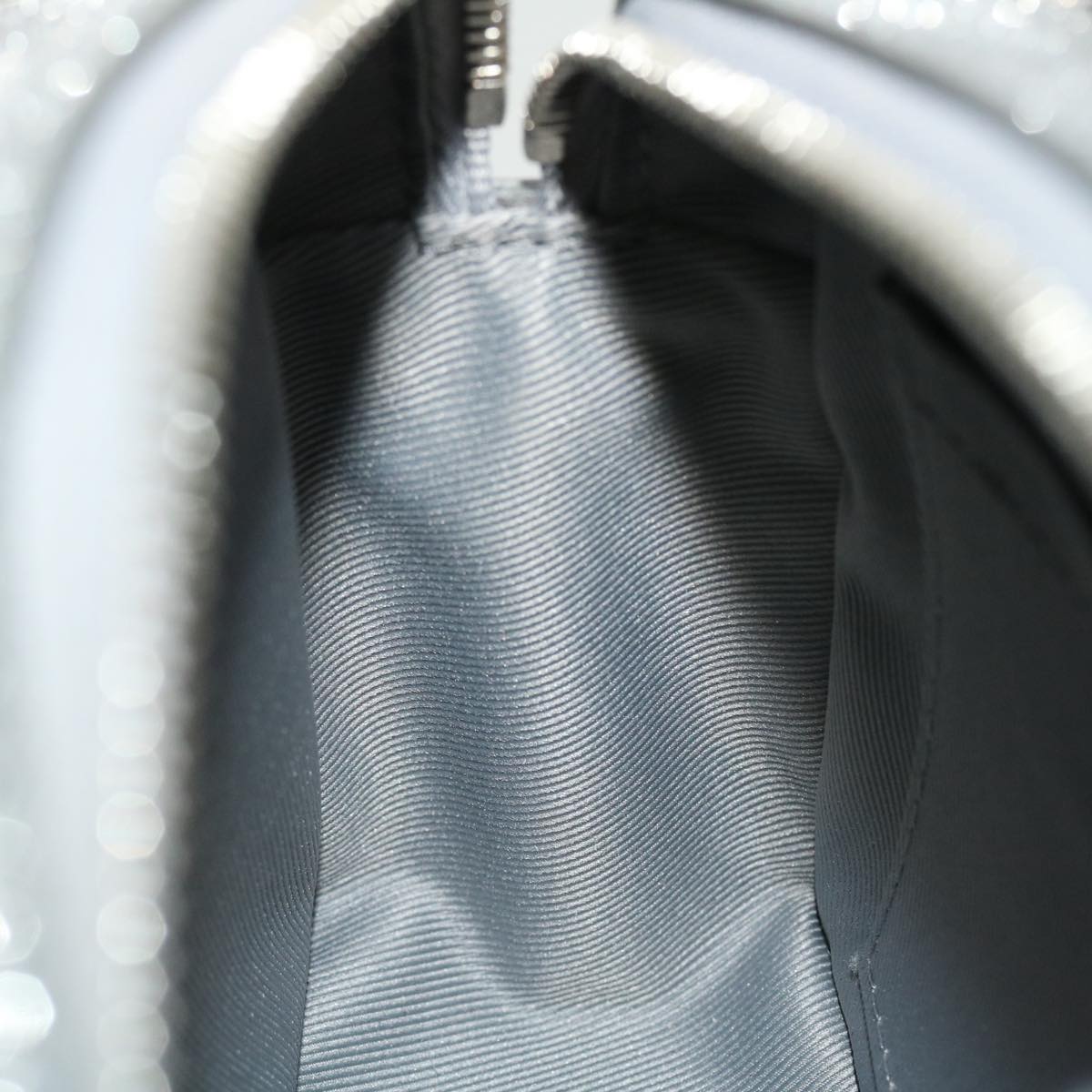 LOUIS VUITTON Damier Glitter Mini Soft Trunk Bag Silver M59726 LV Auth 51371V