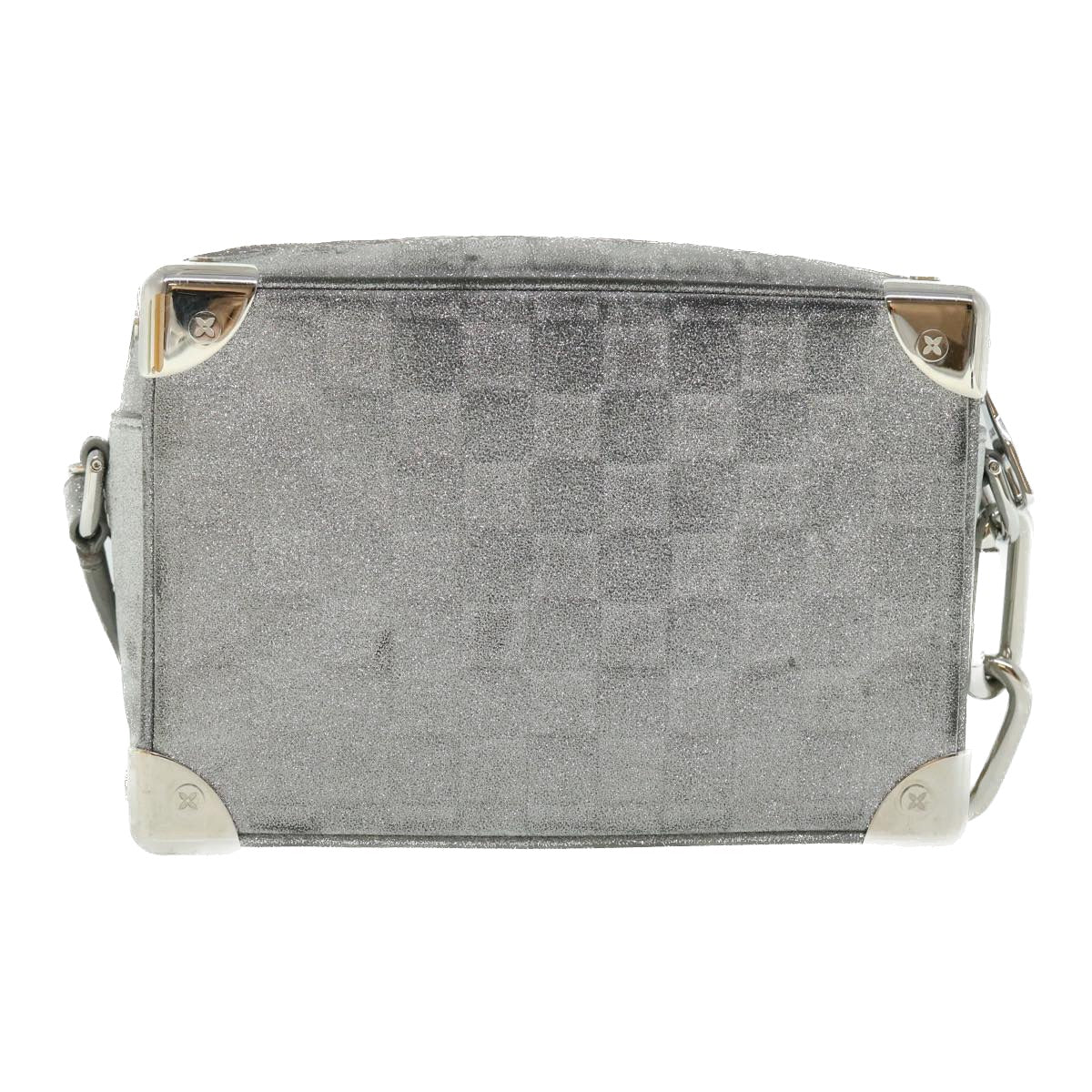 LOUIS VUITTON Damier Glitter Mini Soft Trunk Bag Silver M59726 LV Auth 51371V