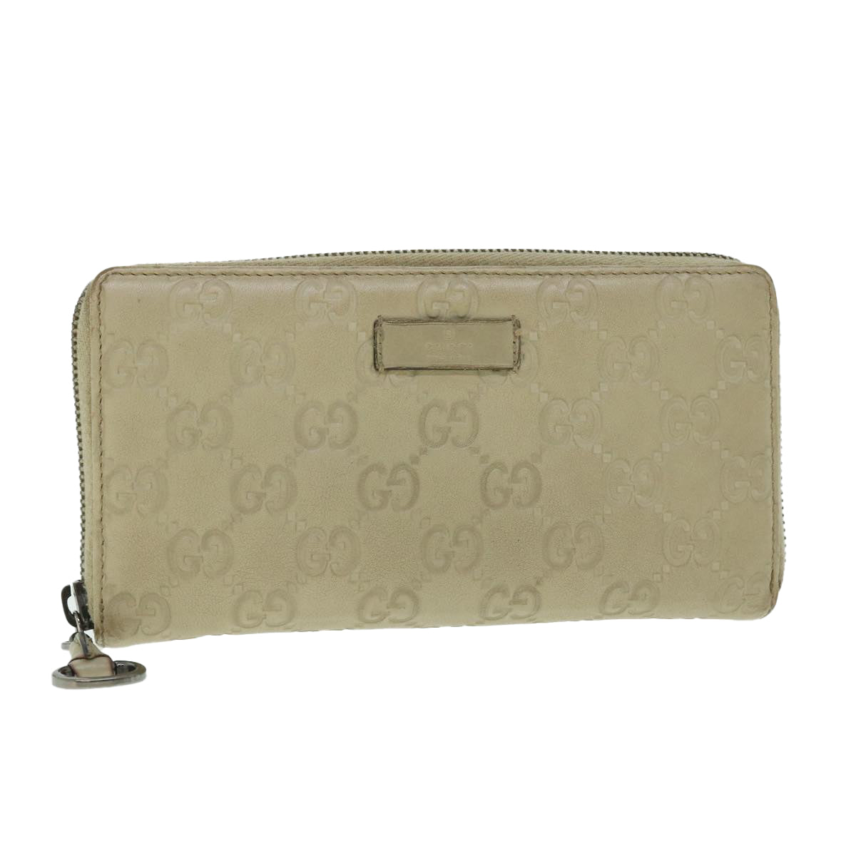 GUCCI GG Canvas Guccissima Long Wallet Beige 224246 Auth 51375