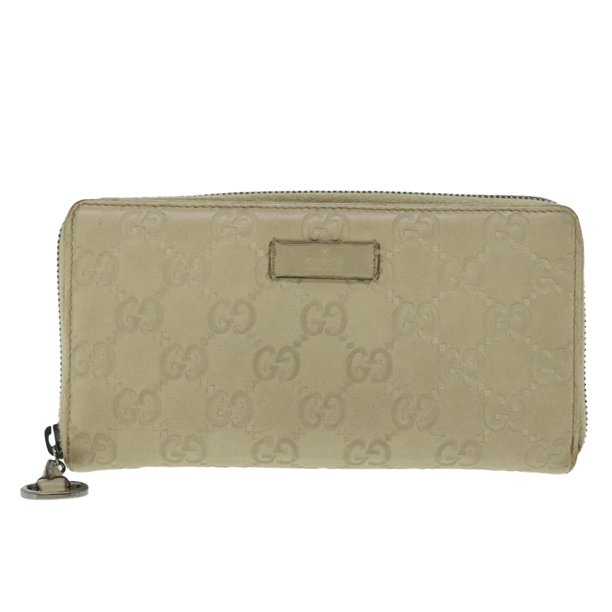 GUCCI GG Canvas Guccissima Long Wallet Beige 224246 Auth 51375