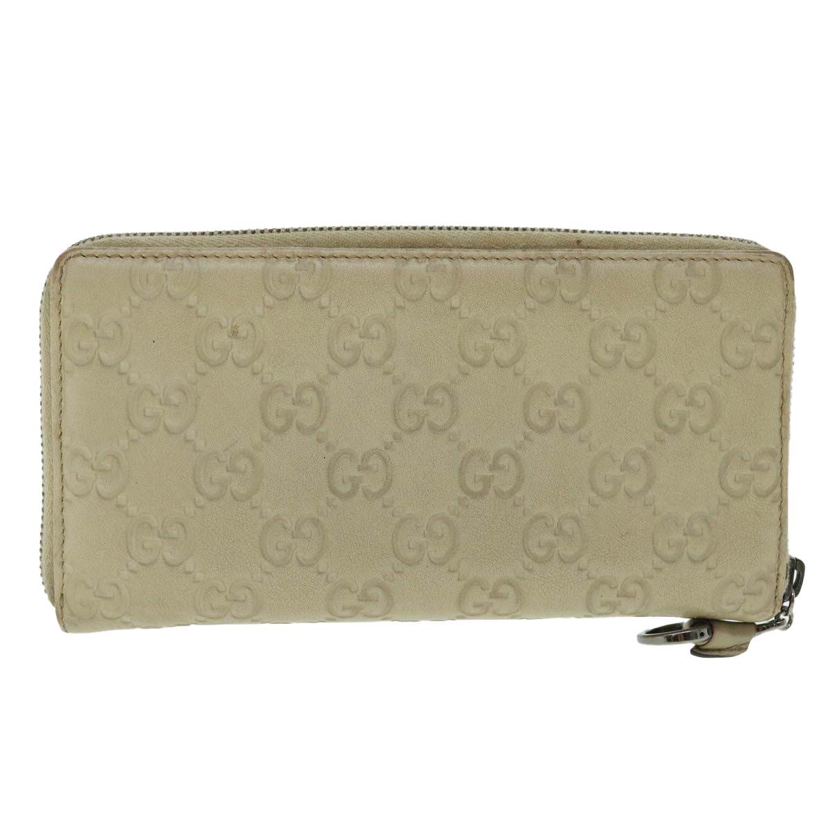 GUCCI GG Canvas Guccissima Long Wallet Beige 224246 Auth 51375