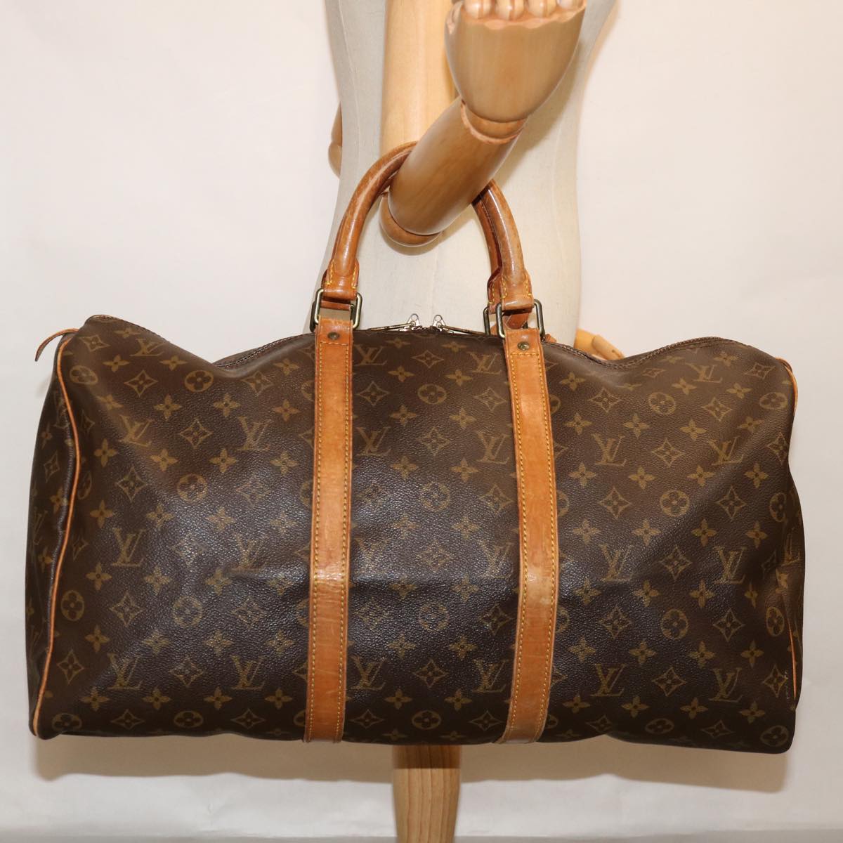 LOUIS VUITTON Monogram Keepall 50 Boston Bag M41426 LV Auth 51387