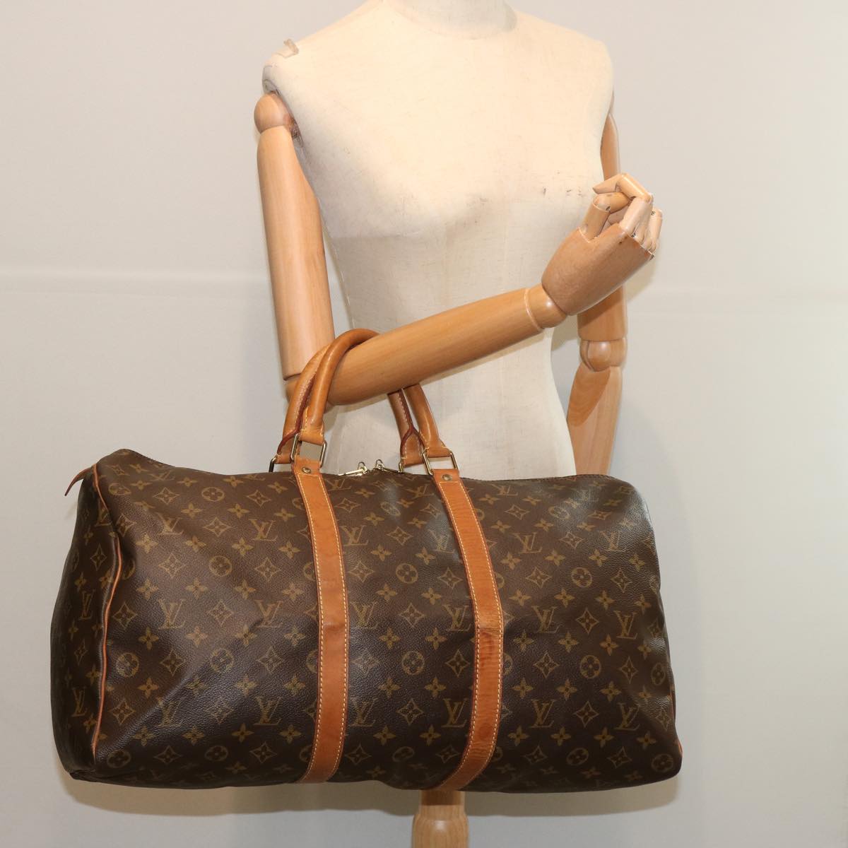 LOUIS VUITTON Monogram Keepall 50 Boston Bag M41426 LV Auth 51394