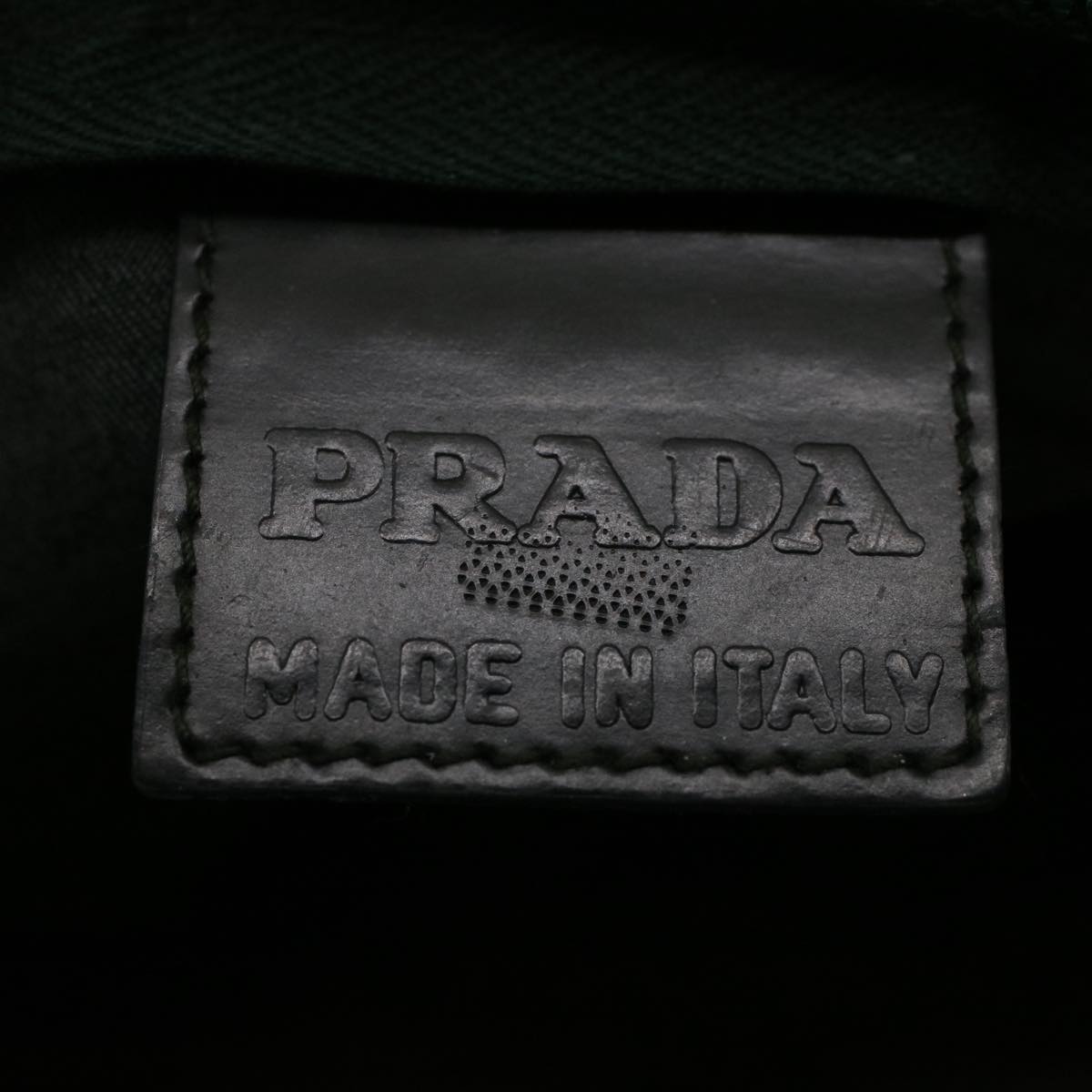 PRADA Pouch Nylon Green Auth 51447