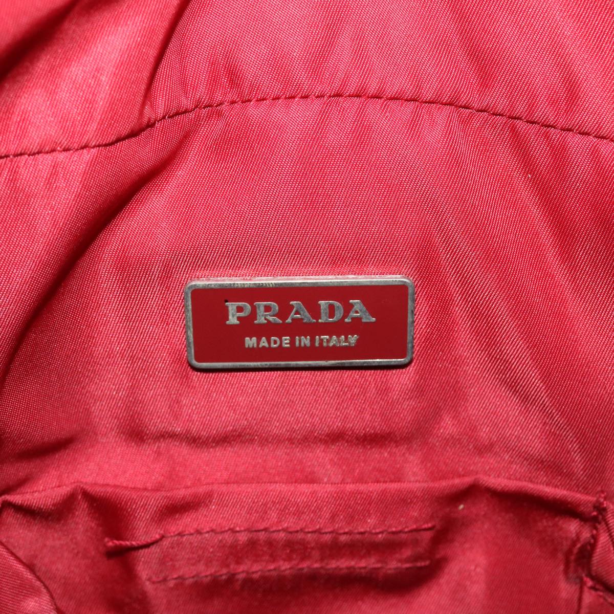 PRADA Boston Bag Nylon 2way Red Auth 51471