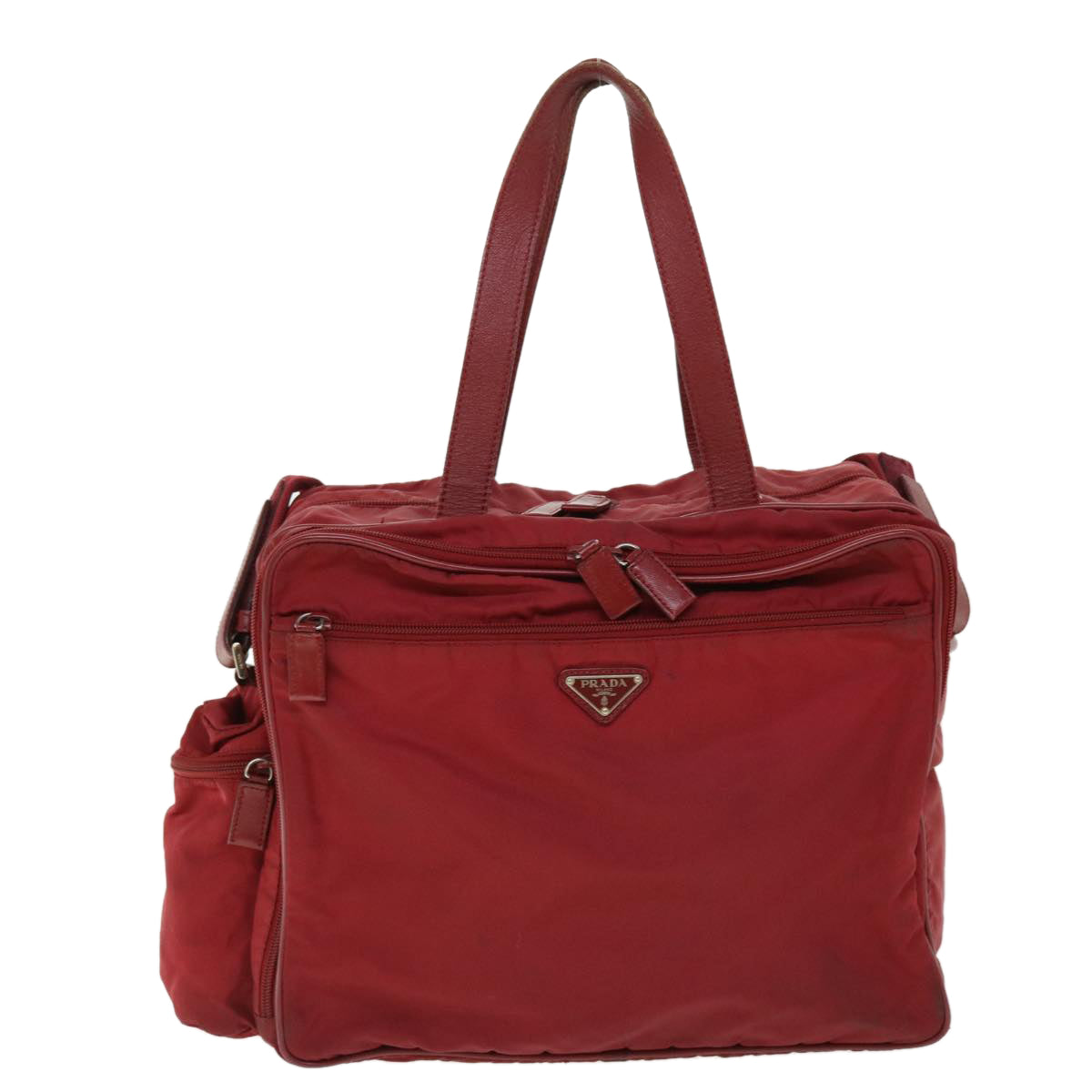 PRADA Boston Bag Nylon 2way Red Auth 51471