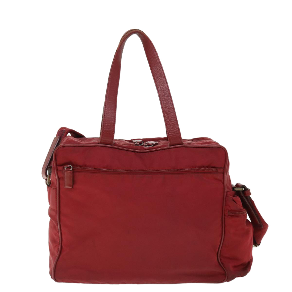 PRADA Boston Bag Nylon 2way Red Auth 51471