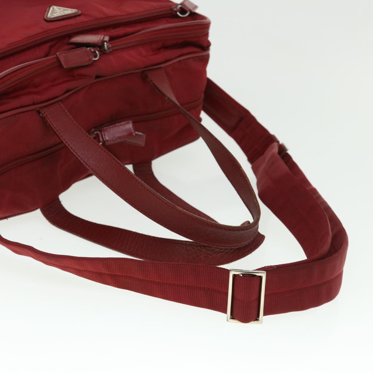 PRADA Boston Bag Nylon 2way Red Auth 51471