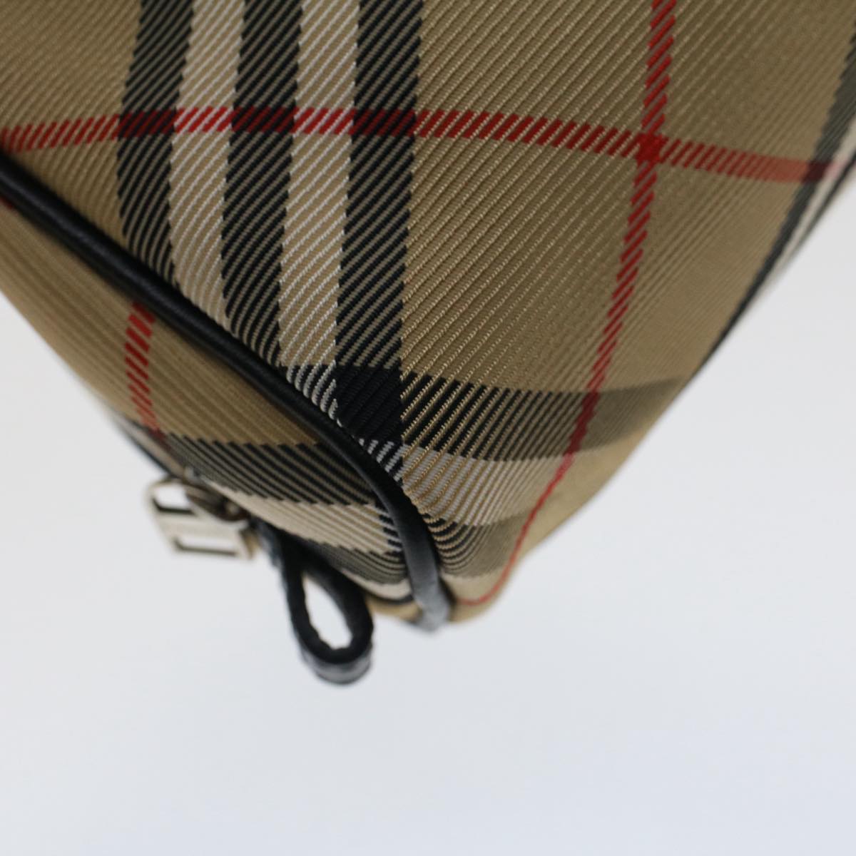 BURBERRY Nova Check Pouch Nylon Beige Auth 51472