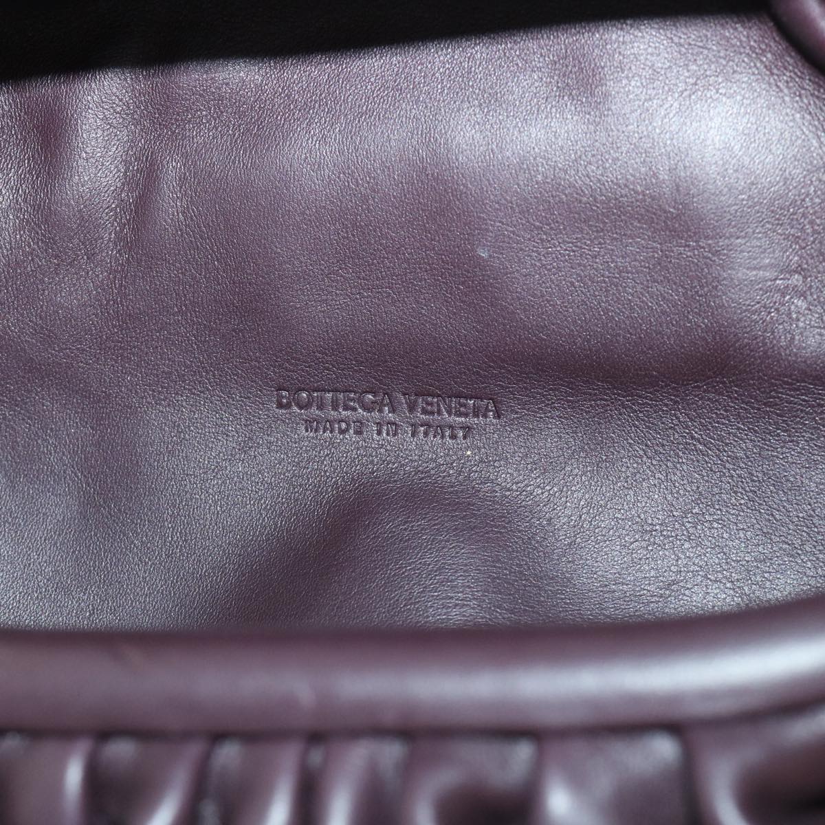 BOTTEGAVENETA Chain Shoulder Bag Leather Purple Auth 51665