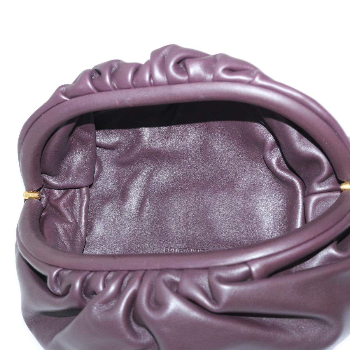 BOTTEGAVENETA Chain Shoulder Bag Leather Purple Auth 51665