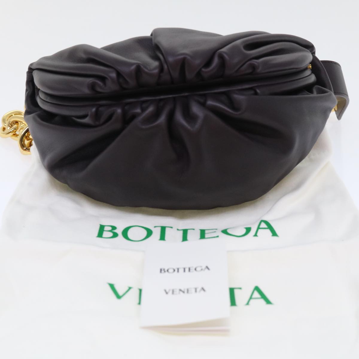 BOTTEGAVENETA Chain Shoulder Bag Leather Purple Auth 51665