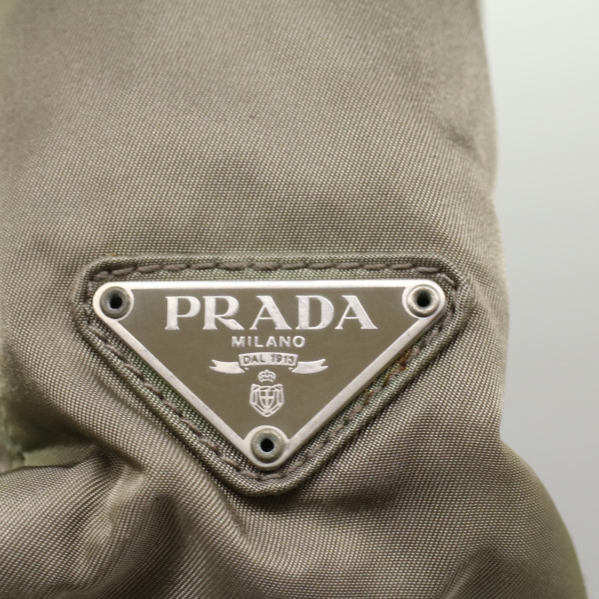 PRADA Hand Bag Nylon Khaki Auth 51832