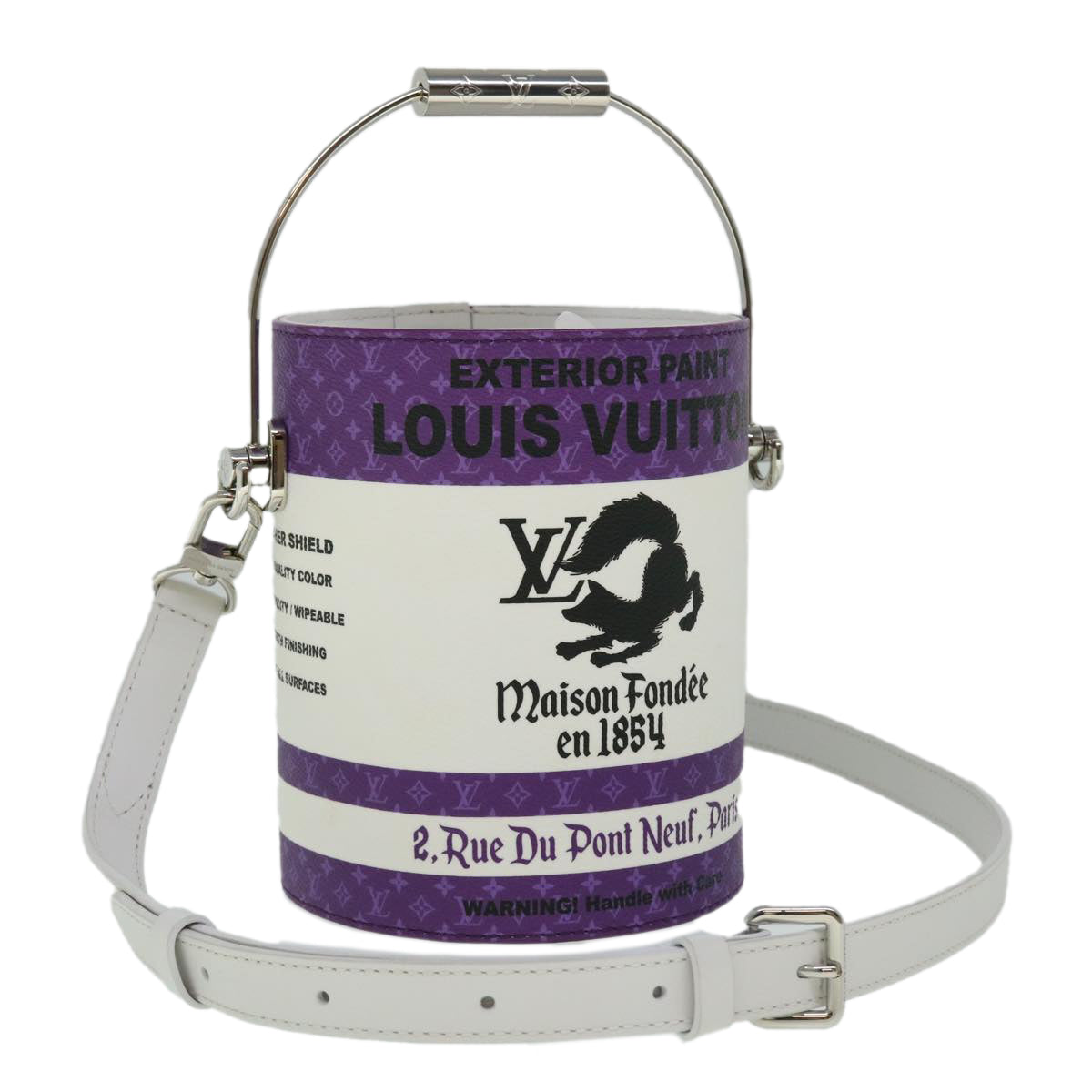 LOUIS VUITTON LV Painted Can Shoulder Bag PVC Leather Purple M81590 Auth 51895SM