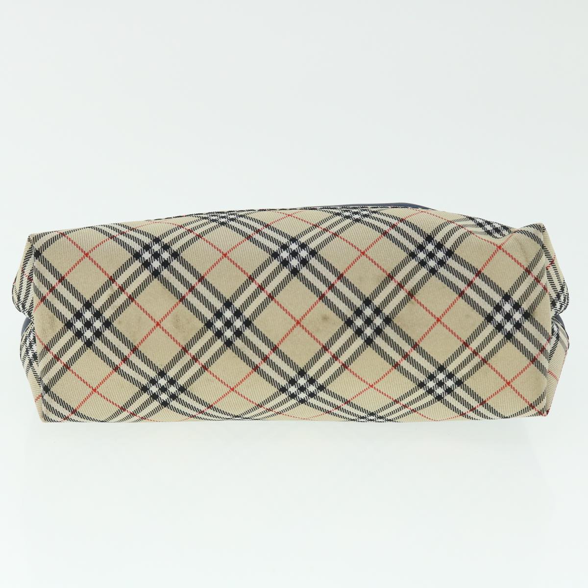 BURBERRY Nova Check Pouch Nylon Navy Beige Auth 51912