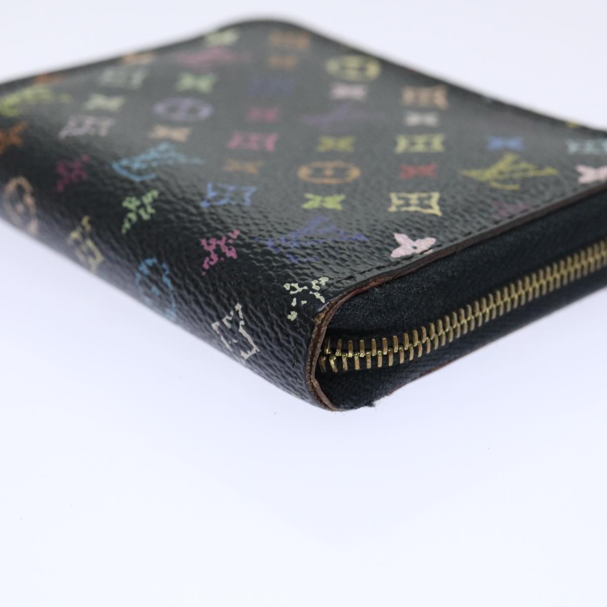 LOUIS VUITTON Monogram Multicolor Zippy Coin Purse Black M93740 LV Auth 51921