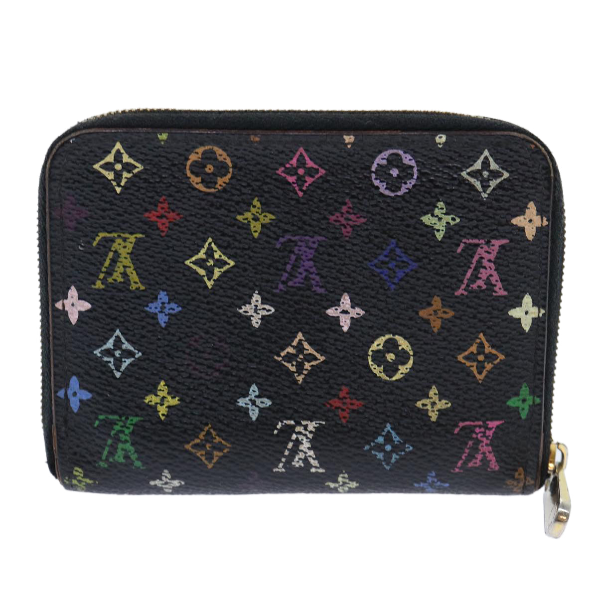 LOUIS VUITTON Monogram Multicolor Zippy Coin Purse Black M93740 LV Auth 51921